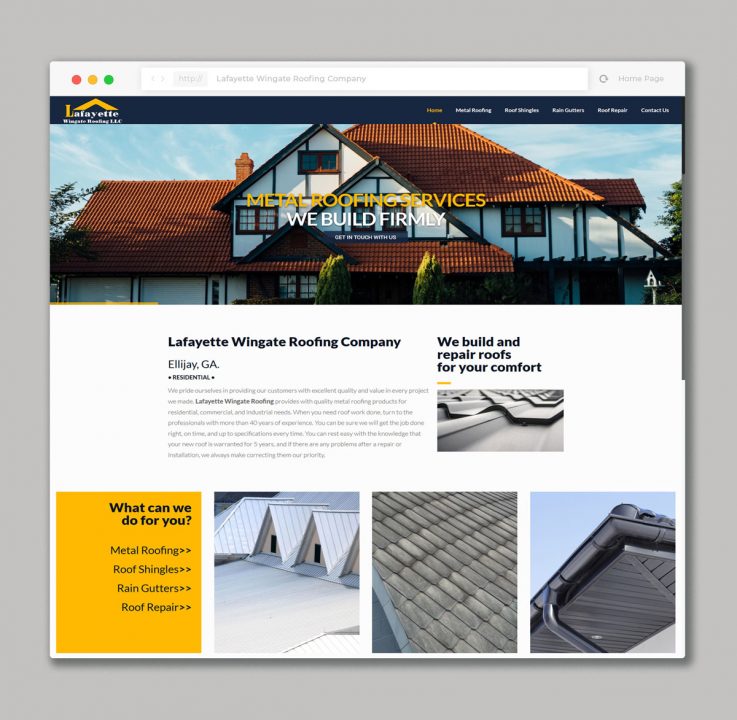 Website Design for roofing company