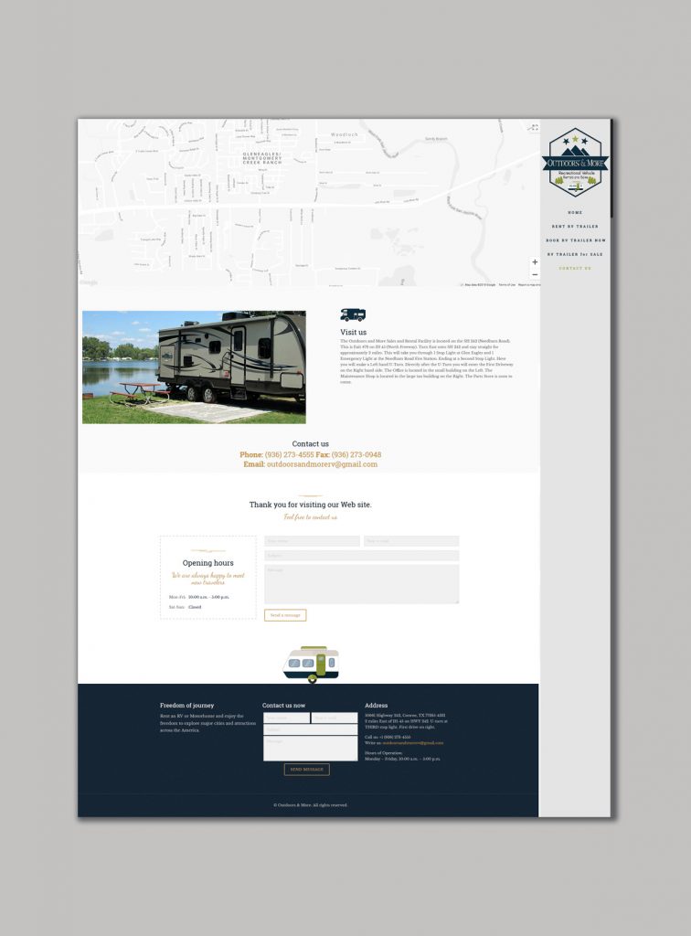 Website design for RV Rental & Sales Company