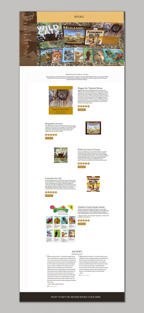 Website design for the writer of children's books